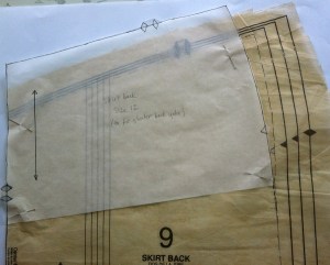 Skirt back reshaped to fit new back yoke