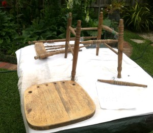 dry-assembling the chair