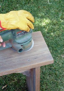 using-orbital-sander