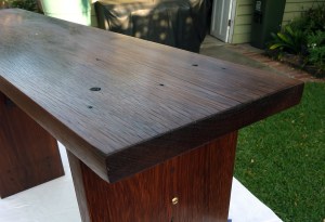 thin layer of wax on timber