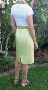 back view of yellow skirt