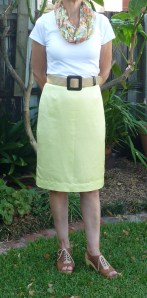 front view of yellow skirt