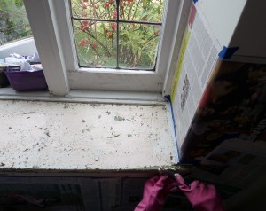 scrapping off the paint