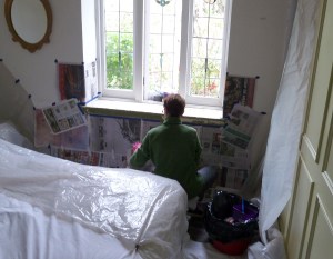 masked walls in main bedroom