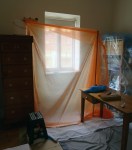 sanding prep work in second bedroom