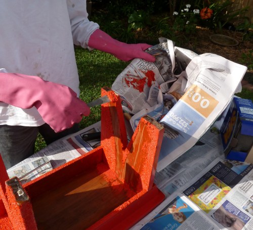 scrapping the paint off