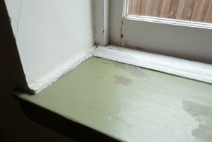 interior view of a window ledge - original condition