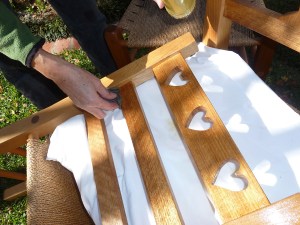 applying cleaner with a rag