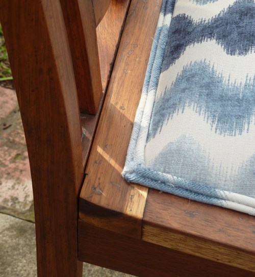 detail of upholstered seat frame