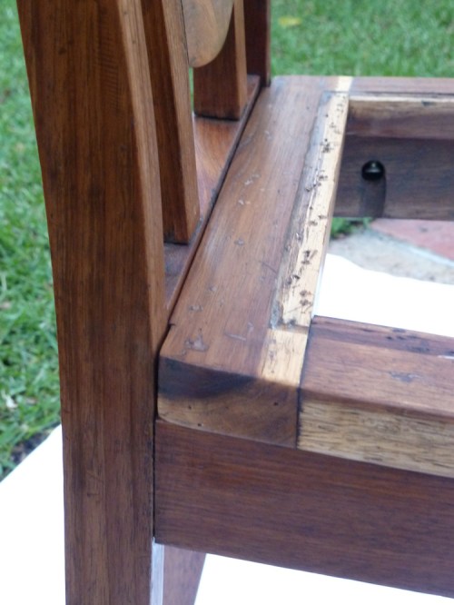detail of restored seat frame
