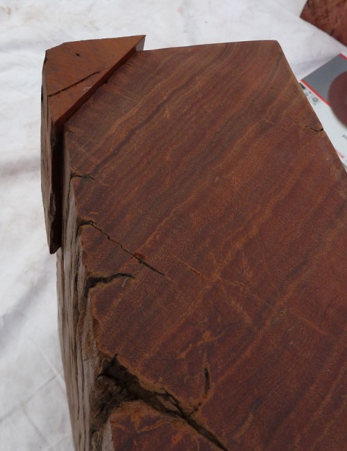 wooden patch glued on